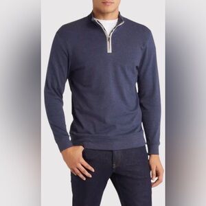 The Normal Brand Blue long Sleeve Quarter Zip Pullover Shirt L